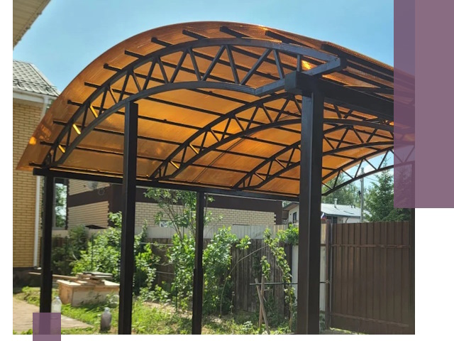 Изготовление навесов под ключ в Рыбинске из качественных материалов