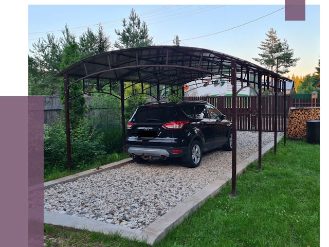 Навесы для автомобиля в Рыбинске от 13374 руб.  | ПРОЛЁТ-Рбн