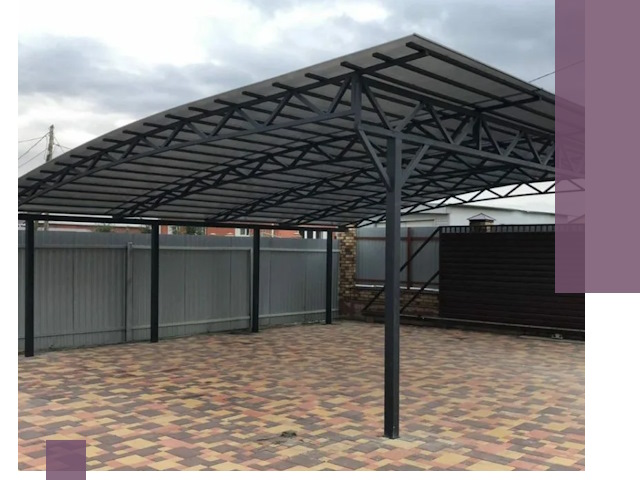 Металлические навесы под ключ в Рыбинске — изготовление и монтаж