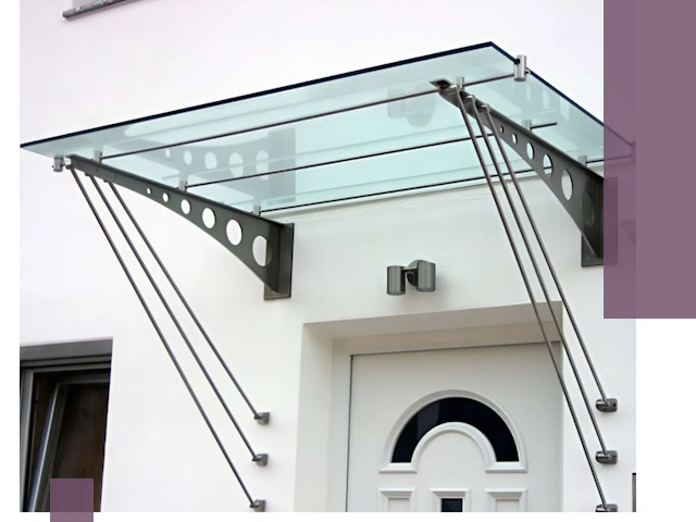 Козырьки над входом под ключ в Рыбинске — изготовление и монтаж