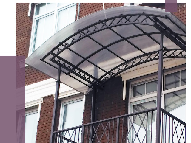 Козырьки над балконом в Рыбинске от 8795 руб. | ПРОЛЁТ-Рбн