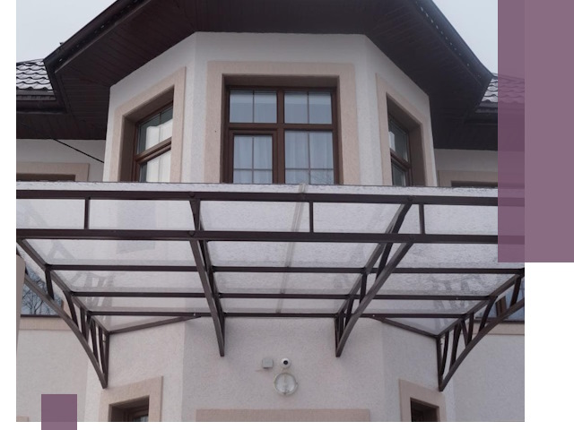 Козырьки из поликарбоната под ключ в Рыбинске