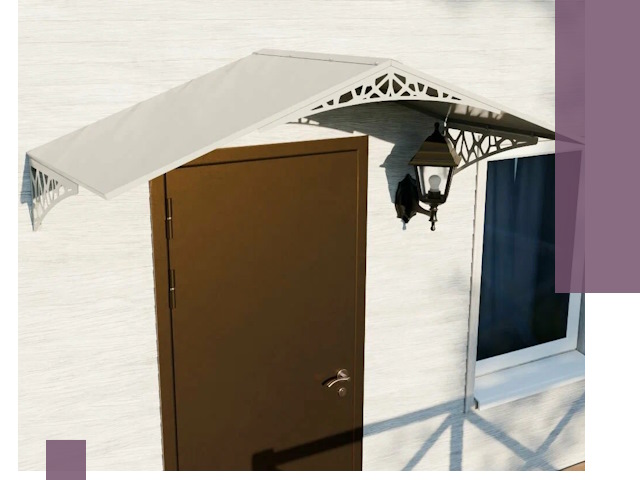 Металлические козырьки на входы и террасы в Рыбинске