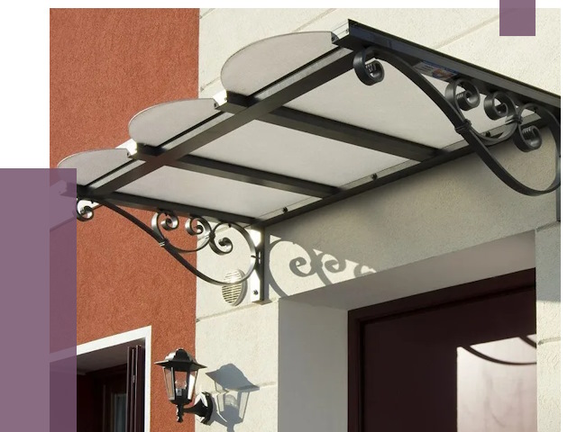 Односкатные козырьки в Рыбинске от 8535 руб.  | ПРОЛЁТ-Рбн