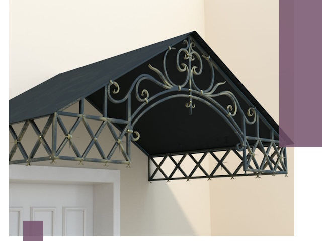 Двускатные металлические козырьки под ключ в Рыбинске