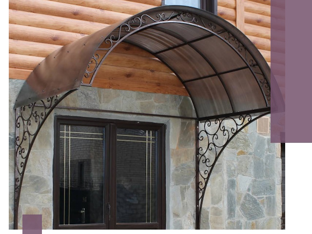 Арочные козырьки под ключ в Рыбинске: изготовление и монтаж
